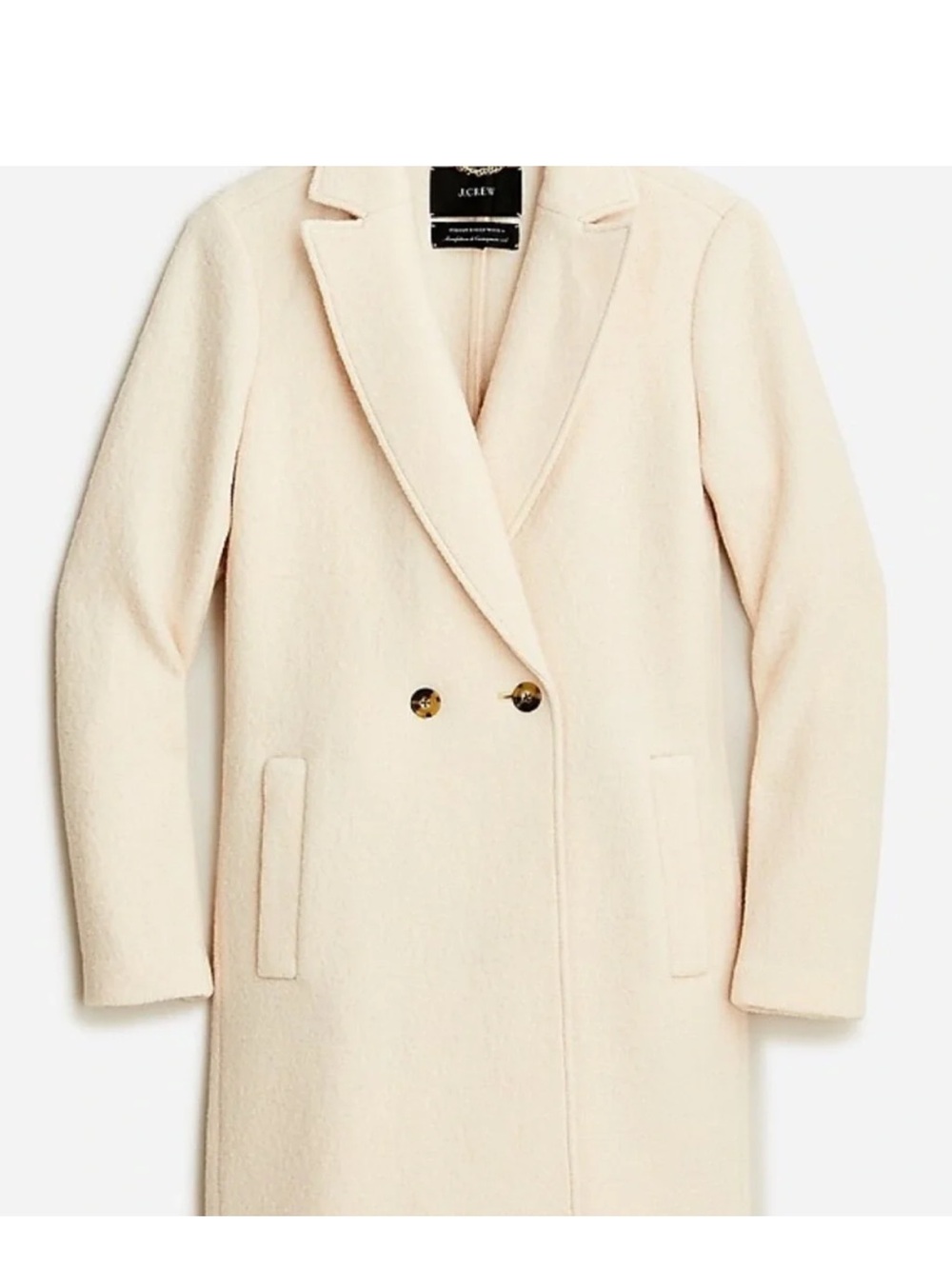 J. Crew Italian 100% wool J Crew Daphne Topcoat ivory peacoat like new - Picture 3 of 10